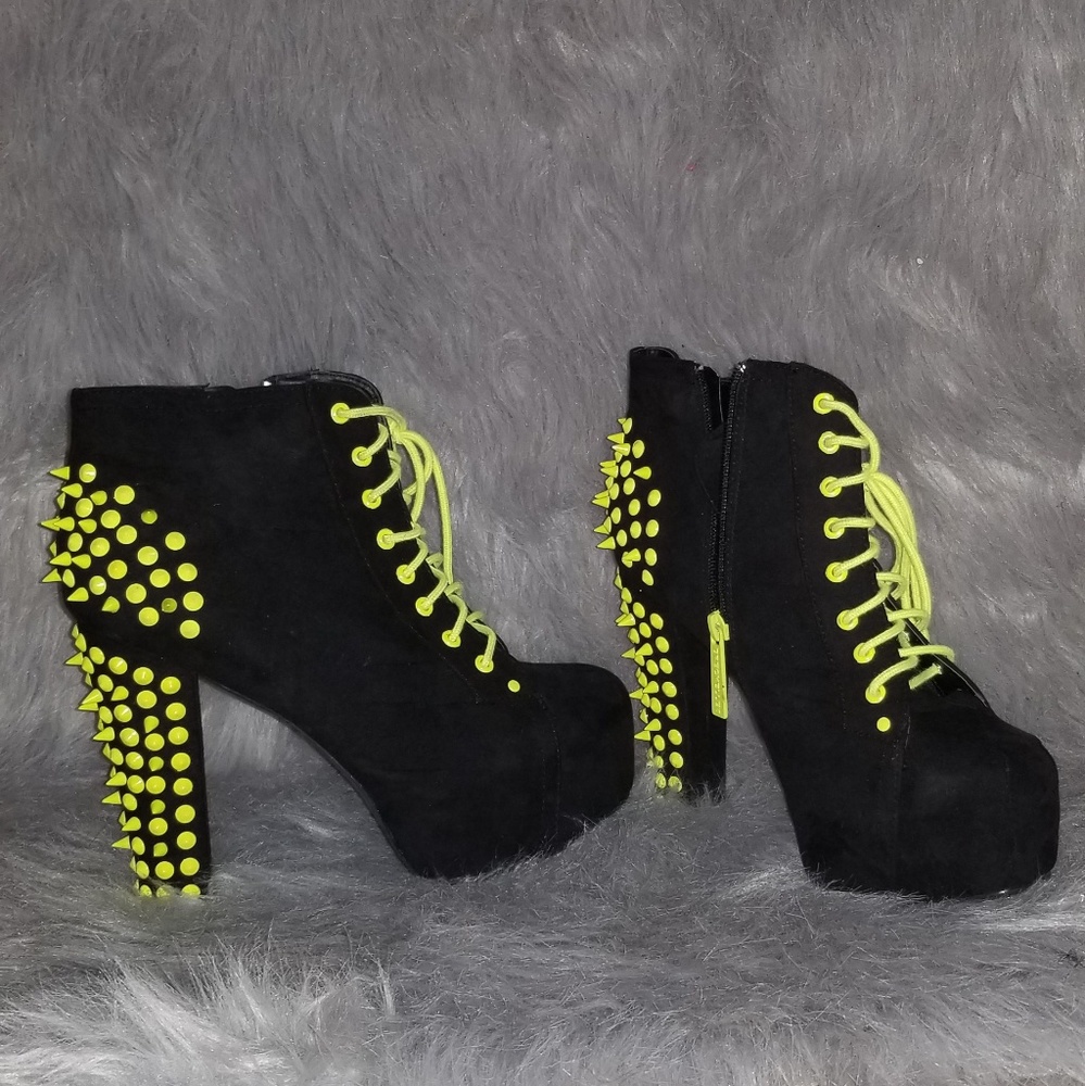 Black and Lime green boots
